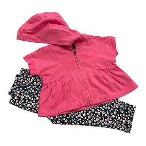 Tea Collection Sz 12-18mos Hooded Zip-up Sweatshirt & Cargo Pants